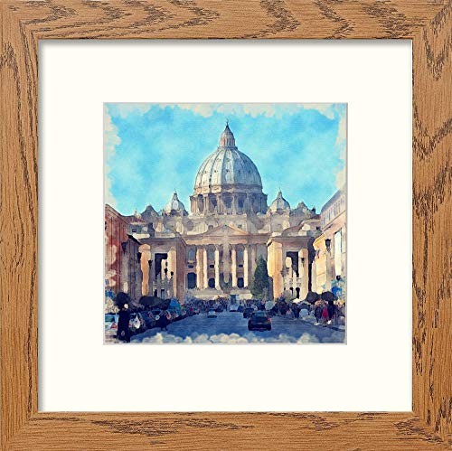 lumartos Saint Peter's Basilica – Dark Wood Frame Wall Art – Framed Wall Art Print by Lumartos Premium Home Décor