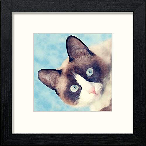 lumartos Siamese Cat – Black Wood Frame Wall Art – Framed Wall Art Print by Lumartos Premium Home Décor