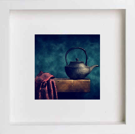 lumartos Sill Life Teapot 0294 – White Frame Wall Art – Framed Wall Art Print by Lumartos Premium Home Décor