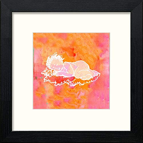 lumartos Sleeping Cherub – Black Wood Frame Wall Art – Framed Wall Art Print by Lumartos Premium Home Décor