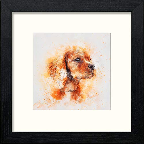 lumartos Spaniel – Black Wood Frame Wall Art – Framed Wall Art Print by Lumartos Premium Home Décor