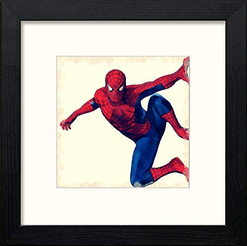 lumartos Spiderman – Black Wood Frame Wall Art – Framed Wall Art Print by Lumartos Premium Home Décor