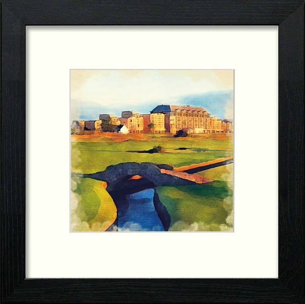 lumartos St Andrews Old Course Hotel – Black Wood Frame Wall Art – Framed Wall Art Print by Lumartos Premium Home Décor