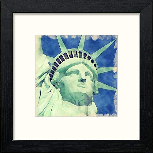 lumartos Statue Of Liberty – Black Wood Frame Wall Art – Framed Wall Art Print by Lumartos Premium Home Décor