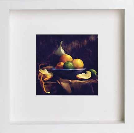 lumartos Still Life Fruit Bowl 0286 – White Frame Wall Art – Framed Wall Art Print by Lumartos Premium Home Décor