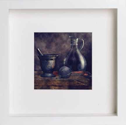 lumartos Still Life Glass Jug 0288 – White Frame Wall Art – Framed Wall Art Print by Lumartos Premium Home Décor