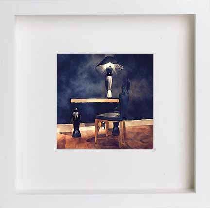lumartos Still Life Table And Chairs 0290 – White Frame Wall Art – Framed Wall Art Print by Lumartos Premium Home Décor