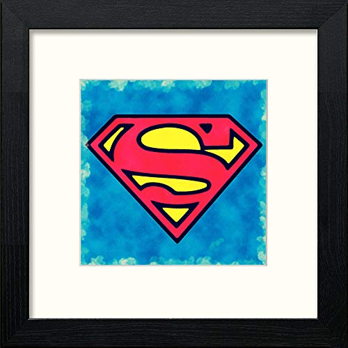 lumartos Superman – Black Wood Frame Wall Art – Framed Wall Art Print by Lumartos Premium Home Décor