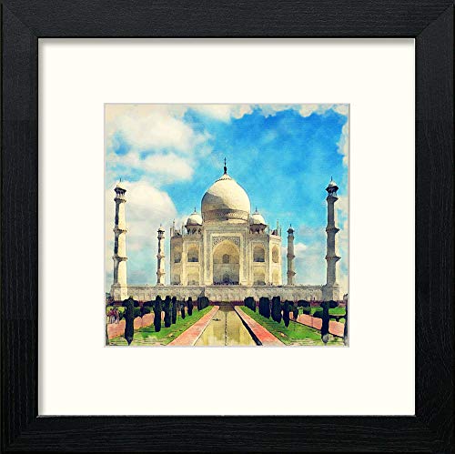 lumartos Taj Mahal – Black Wood Frame Wall Art – Framed Wall Art Print by Lumartos Premium Home Décor