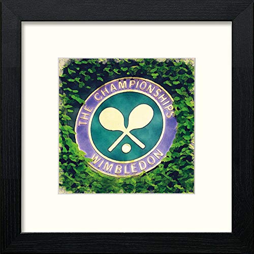 lumartos Tennis Wimbledon Crest – Black Wood Frame Wall Art – Framed Wall Art Print by Lumartos Premium Home Décor