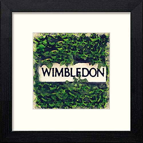 lumartos Tennis Wimbledon Street Sign – Black Wood Frame Wall Art – Framed Wall Art Print by Lumartos Premium Home Décor