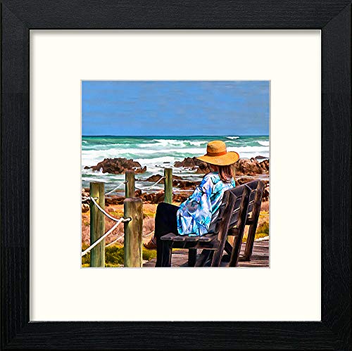 lumartos The Bench – Black Wood Frame Wall Art – Framed Wall Art Print by Lumartos Premium Home Décor