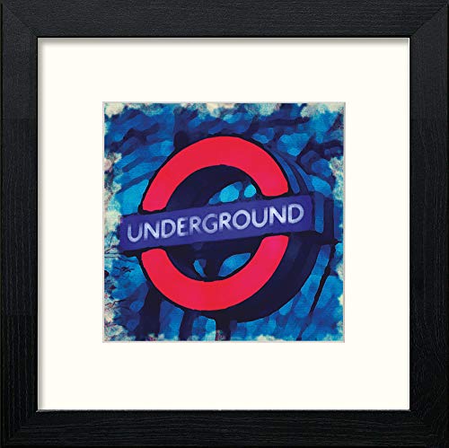 lumartos The London Underground Sign – Black Wood Frame Wall Art – Framed Wall Art Print by Lumartos Premium Home Décor