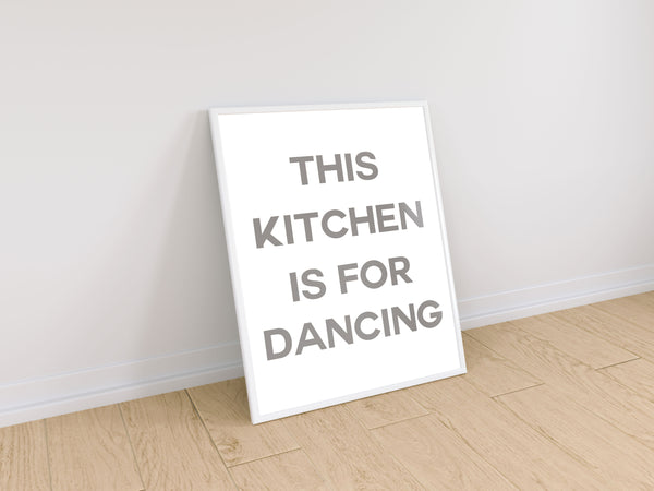 lumartos this Kitchen Is For Dancing' Quote Print – Framed Wall Art Print by Lumartos Premium Home Décor