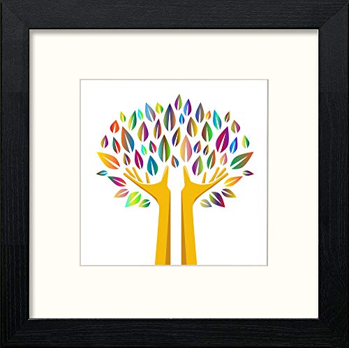 lumartos Tree Of Love – Black Wood Frame Wall Art – Framed Wall Art Print by Lumartos Premium Home Décor