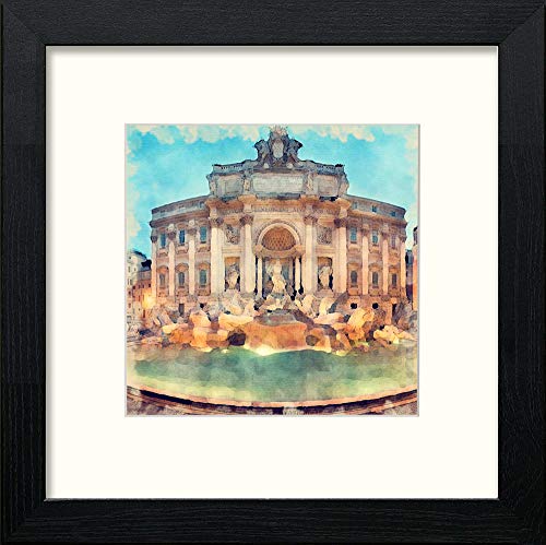 lumartos Trevi Fountain – Black Wood Frame Wall Art – Framed Wall Art Print by Lumartos Premium Home Décor