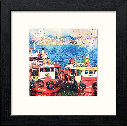 lumartos Tugs – Black Wood Frame Wall Art – Framed Wall Art Print by Lumartos Premium Home Décor