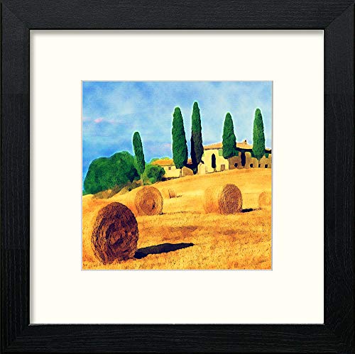 lumartos Tuscan Field – Black Wood Frame Wall Art – Framed Wall Art Print by Lumartos Premium Home Décor