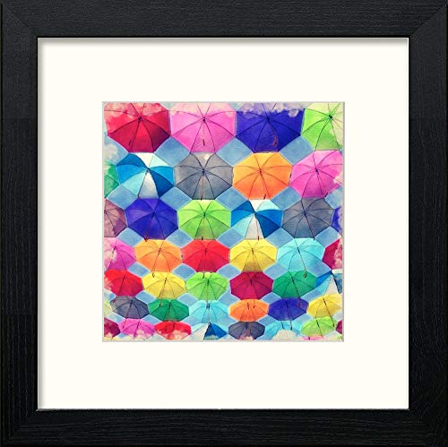 lumartos Umbrellas – Black Wood Frame Wall Art – Framed Wall Art Print by Lumartos Premium Home Décor