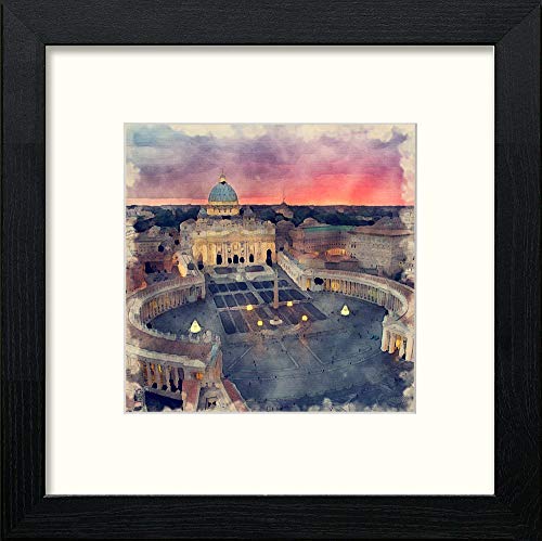 lumartos Vatican City – Black Wood Frame Wall Art – Framed Wall Art Print by Lumartos Premium Home Décor