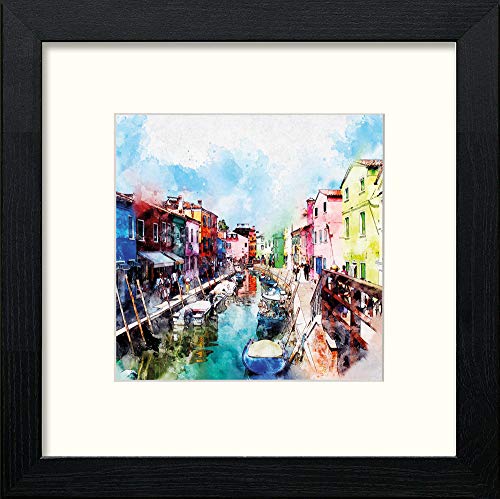 lumartos Venice Backwater – Black Wood Frame Wall Art – Framed Wall Art Print by Lumartos Premium Home Décor