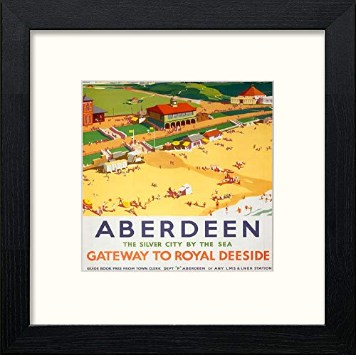 lumartos Vintage Aberdeen Poster – Black Wood Frame Wall Art – Framed Wall Art Print by Lumartos Premium Home Décor