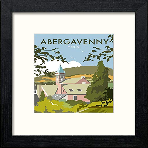 lumartos Vintage Abergavenny Poster – Black Wood Frame Wall Art – Framed Wall Art Print by Lumartos Premium Home Décor