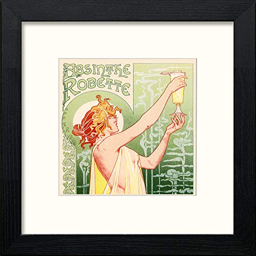 lumartos Vintage Absinthe Poster – Black Wood Frame Wall Art – Framed Wall Art Print by Lumartos Premium Home Décor