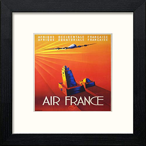 lumartos Vintage Air France Poster – Black Wood Frame Wall Art – Framed Wall Art Print by Lumartos Premium Home Décor