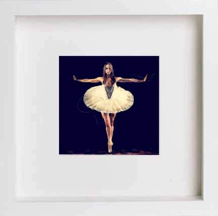 lumartos Vintage Ballerina Ballet Dancer On Your Toes – White Frame Wall Art – Framed Wall Art Print by Lumartos Premium Home Décor