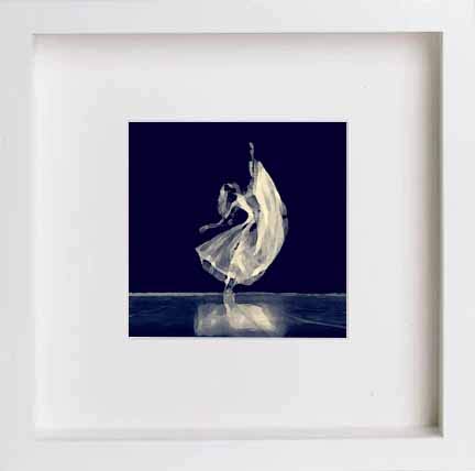 lumartos Vintage Ballet Ballerina Dancer – White Frame Wall Art – Framed Wall Art Print by Lumartos Premium Home Décor