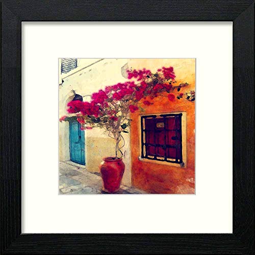 lumartos Vintage Barcelona Back Street – Black Wood Frame Wall Art – Framed Wall Art Print by Lumartos Premium Home Décor