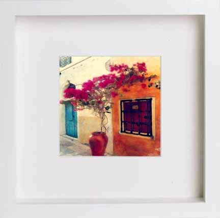 lumartos Vintage Barcelona Back Street – White Frame Wall Art – Framed Wall Art Print by Lumartos Premium Home Décor