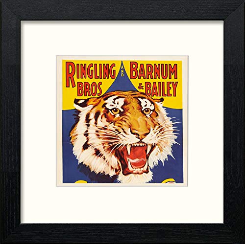 lumartos Vintage Barnum & Bailey Poster – Black Wood Frame Wall Art – Framed Wall Art Print by Lumartos Premium Home Décor
