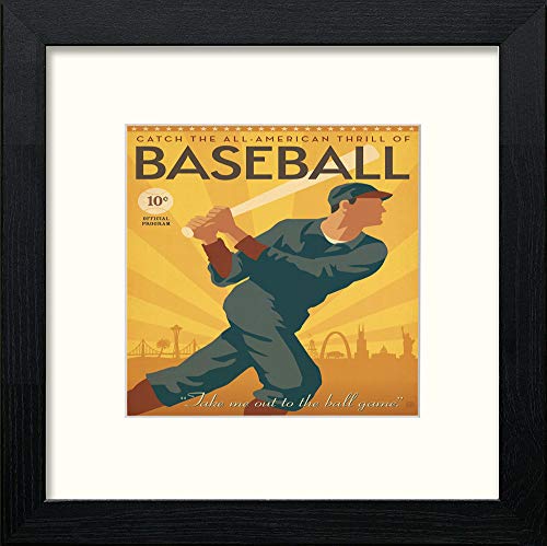 lumartos Vintage Baseball Poster – Black Wood Frame Wall Art – Framed Wall Art Print by Lumartos Premium Home Décor