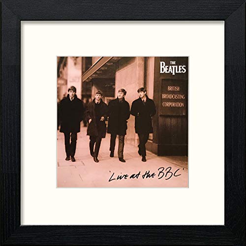 lumartos Vintage Beatles Poster – Black Wood Frame Wall Art – Framed Wall Art Print by Lumartos Premium Home Décor