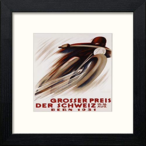 lumartos Vintage Bike Poster 1932 – Black Wood Frame Wall Art – Framed Wall Art Print by Lumartos Premium Home Décor