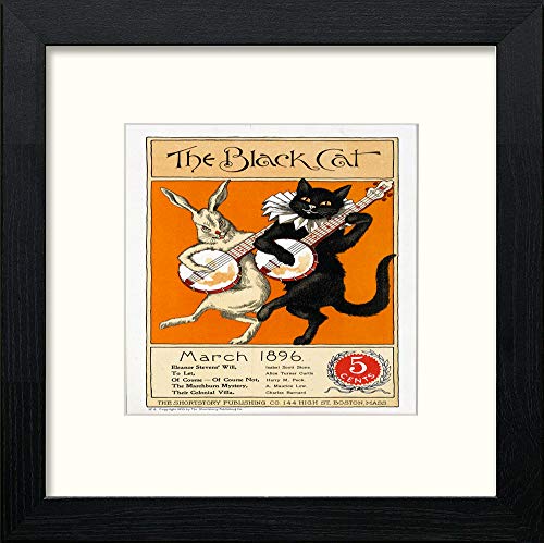 lumartos Vintage Black Cat Poster – Black Wood Frame Wall Art – Framed Wall Art Print by Lumartos Premium Home Décor