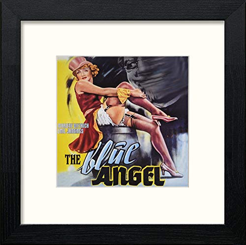 lumartos Vintage Blue Angel Poster – Black Wood Frame Wall Art – Framed Wall Art Print by Lumartos Premium Home Décor