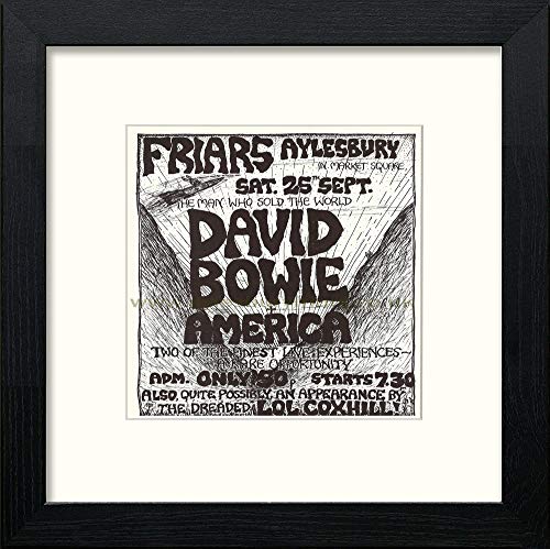 lumartos Vintage Bowie Plus America Poster – Black Wood Frame Wall Art – Framed Wall Art Print by Lumartos Premium Home Décor