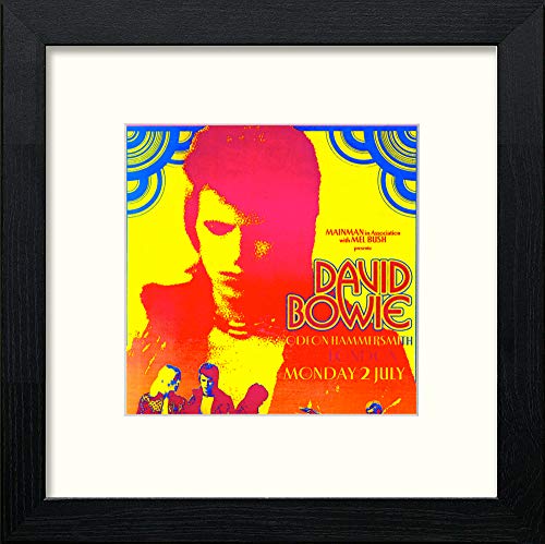 lumartos Vintage Bowie Poster – Black Wood Frame Wall Art – Framed Wall Art Print by Lumartos Premium Home Décor