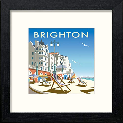 lumartos Vintage Brighton Poster – Black Wood Frame Wall Art – Framed Wall Art Print by Lumartos Premium Home Décor