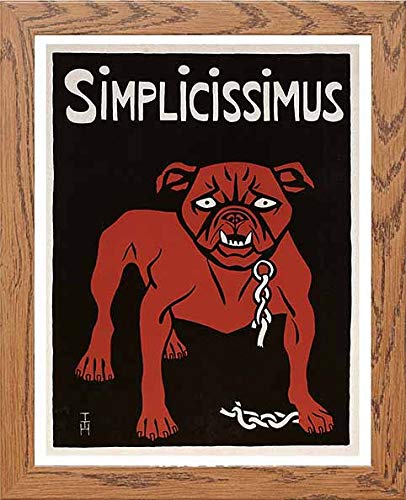 lumartos Vintage Bulldog Poster Simplicissimus – Framed Wall Art Print by Lumartos Premium Home Décor