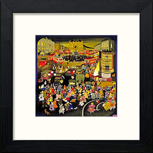 lumartos Vintage Busy London Poster – Black Wood Frame Wall Art – Framed Wall Art Print by Lumartos Premium Home Décor