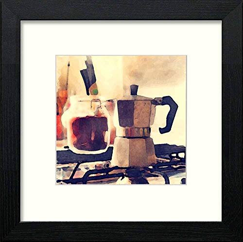 lumartos Vintage Cafetiere – Black Wood Frame Wall Art – Framed Wall Art Print by Lumartos Premium Home Décor