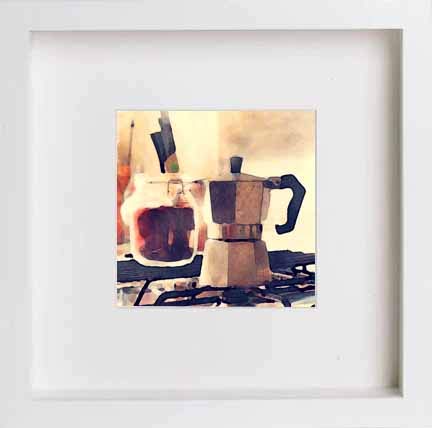 lumartos Vintage Cafetiere – White Frame Wall Art – Framed Wall Art Print by Lumartos Premium Home Décor