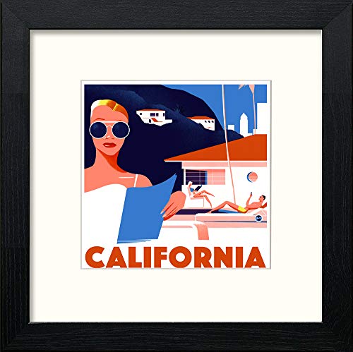 lumartos Vintage California Poster – Black Wood Frame Wall Art – Framed Wall Art Print by Lumartos Premium Home Décor
