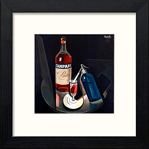 lumartos Vintage Campari Poster – Black Wood Frame Wall Art – Framed Wall Art Print by Lumartos Premium Home Décor