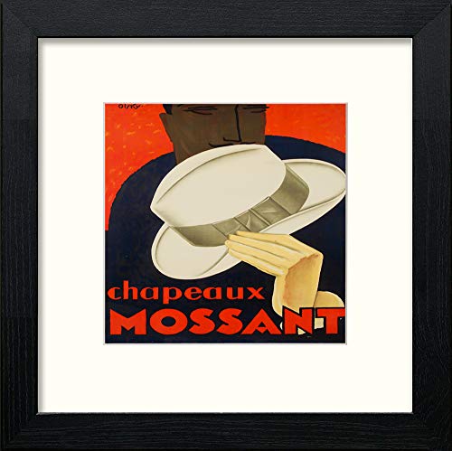 lumartos Vintage Chapeaux Mossant Poster – Black Wood Frame Wall Art – Framed Wall Art Print by Lumartos Premium Home Décor