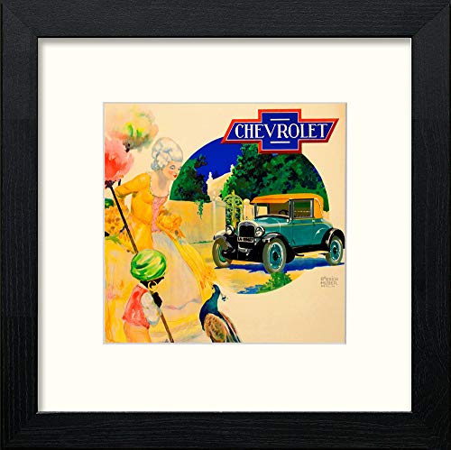 lumartos Vintage Chevrolet Poster – Black Wood Frame Wall Art – Framed Wall Art Print by Lumartos Premium Home Décor